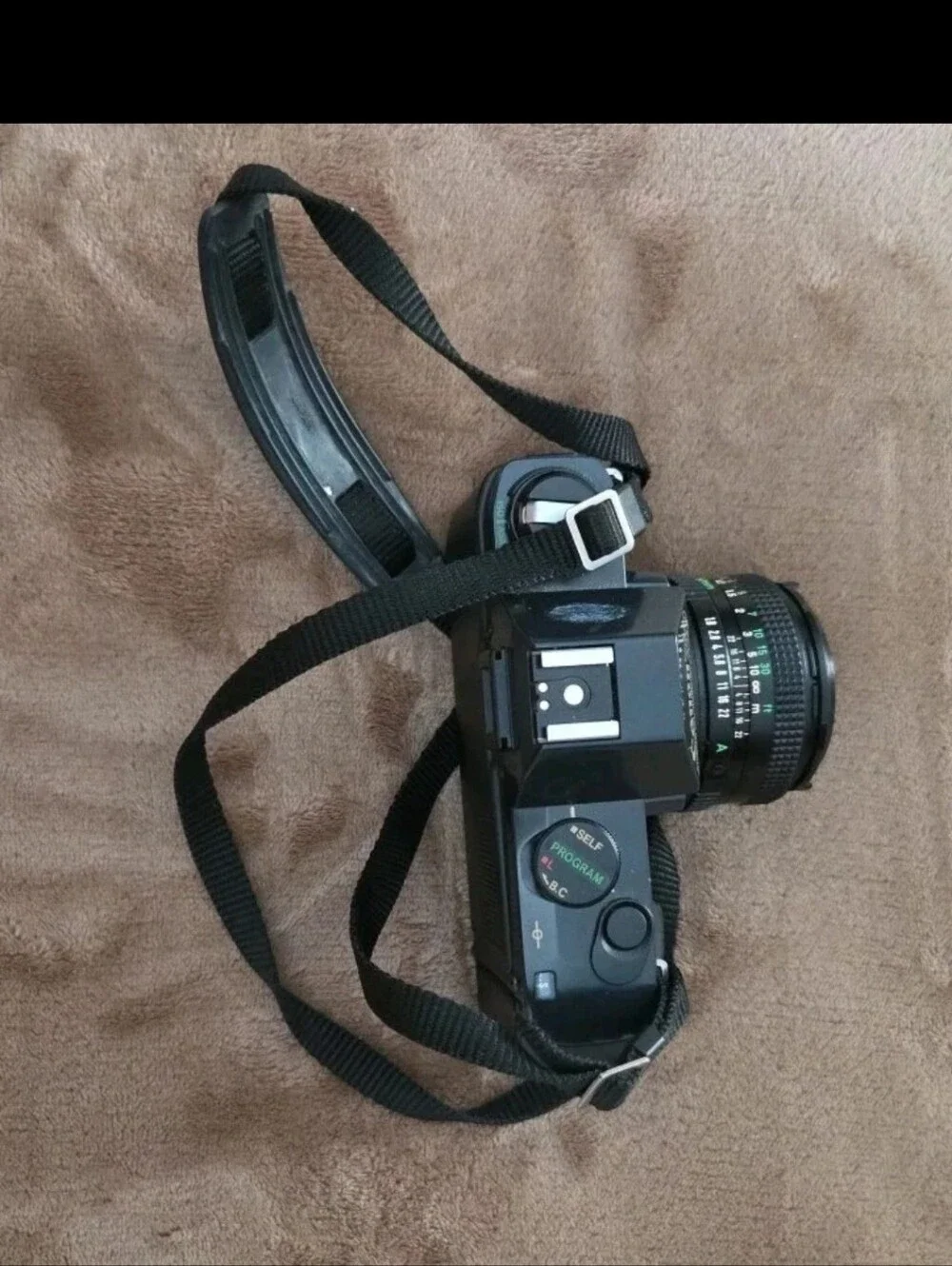 Vintage Canon T50 35mm SLR Film Camera w/ Canon FD 50mm with Carry Case & Flash
